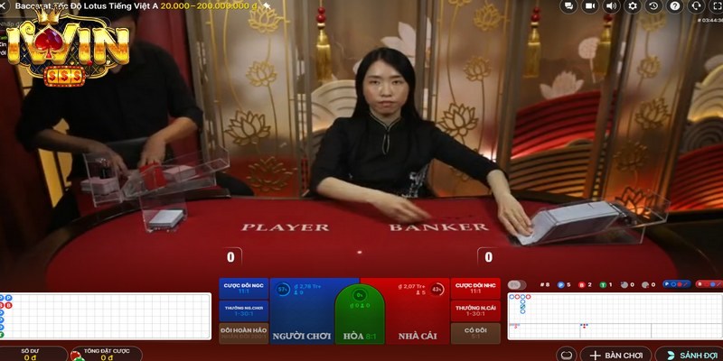 Baccarat Iwin là phiên bản trực tuyến của trò chơi bài nổi tiếng Baccarat 